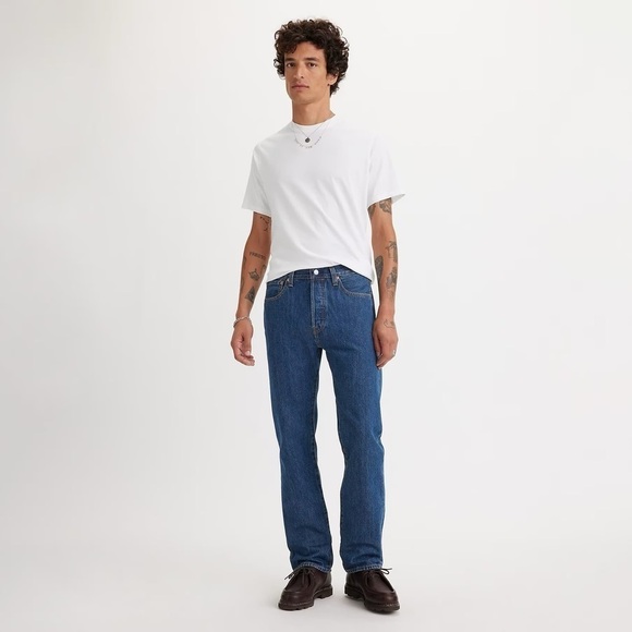Levi’s 501 Original Fit Men’s Straight Leg Jeans in Dark Stonewash 34x30 - Picture 1 of 14